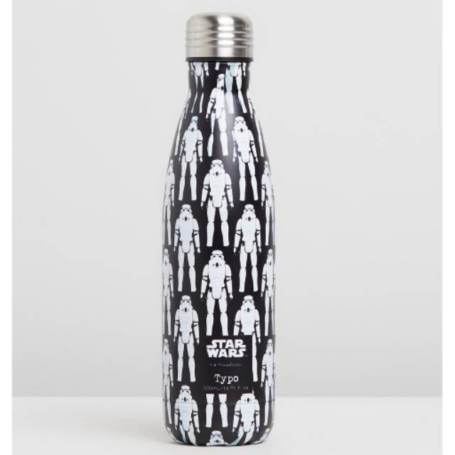 Botol Minum Typo Star Wars Metal Water Bottle 500 ml - Black