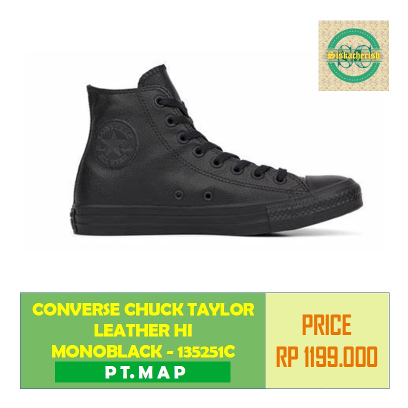 CONVERSE CHUCK TAYLOR ALL STAR LEATHER HI MONOBLACK