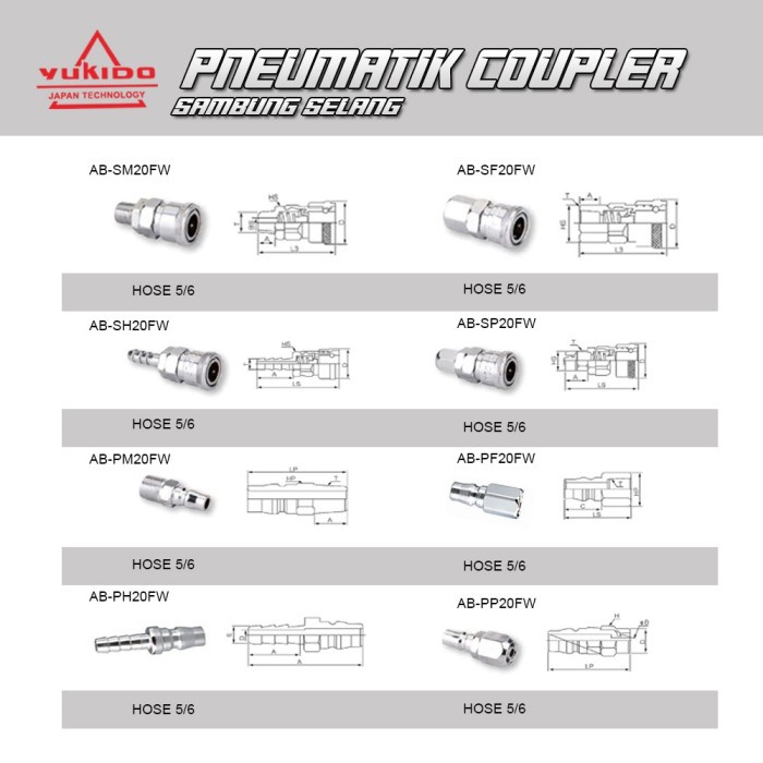 Quick coupler PF 20 coupling PF20 20ph SAMBUNGAN SELANG ANGIN COUPLER - PF20