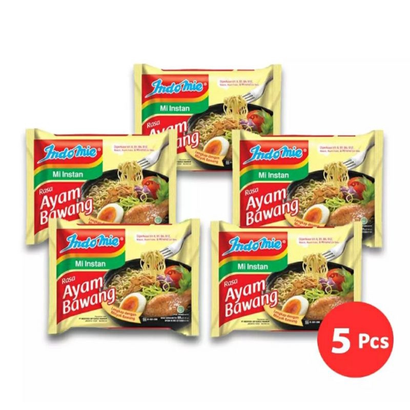 

Indomie rasa ayam bawang 5 pcs x 69gr