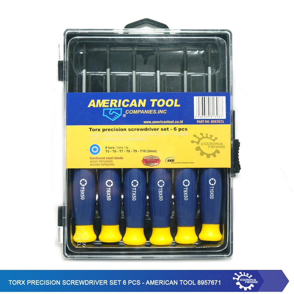 Torx Precision Screwdriver Set 6 Pcs - American Tool 8957671