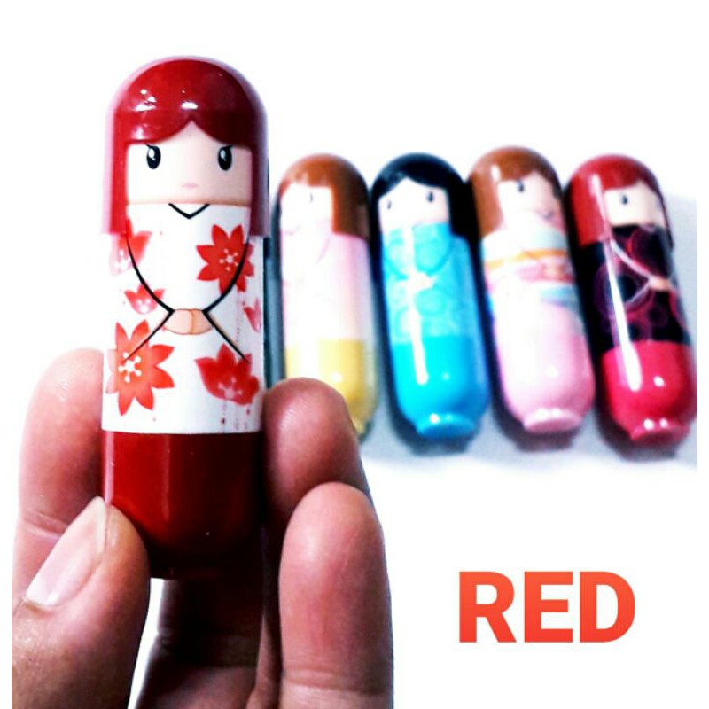 Lipstik Anak Sekolah lipbalm boneka kimono rasa buah