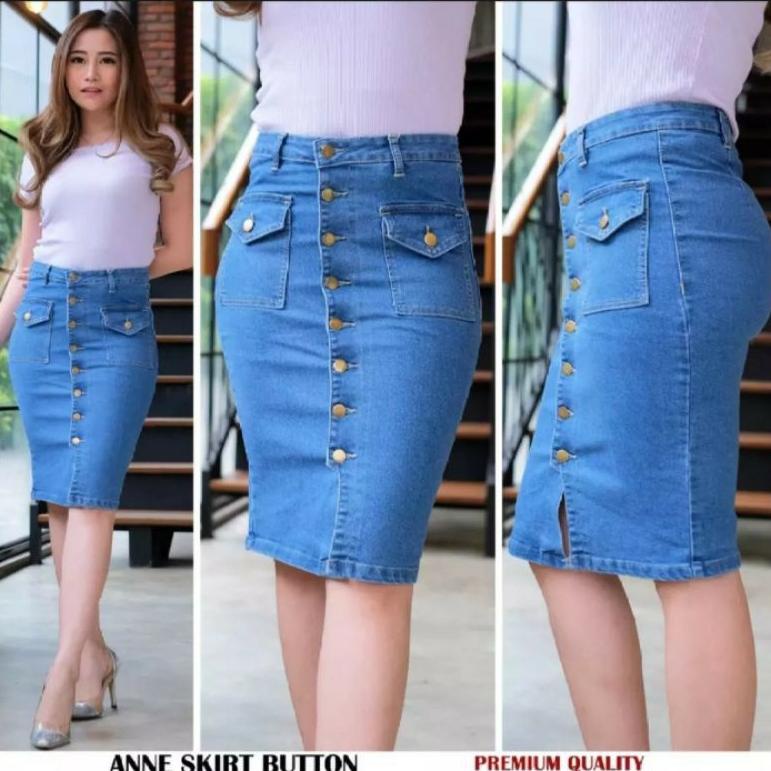 [PRODUK LPNAQ] Rok pendek Levis jeans STRETCH kancing 8 // rok jeans kancing depan import rok // rok