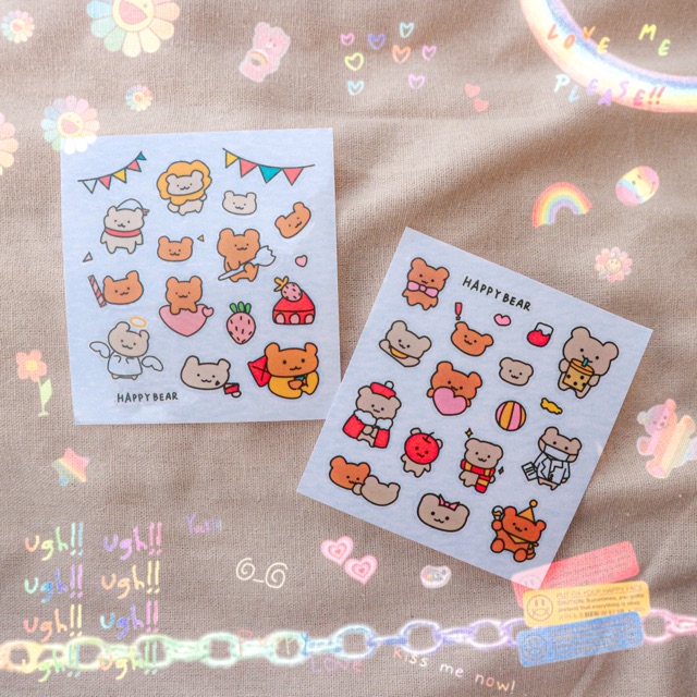 

[BISA COD] Korea Bear flake sticker // Journaling & Scrapbook
