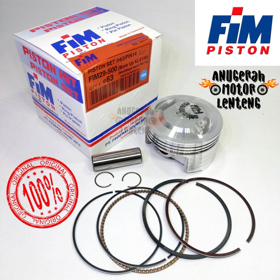 Piston Kit FIM 29 OS 500 / 5.00 ( 63 ) Bore Up Kawasaki KLX 150