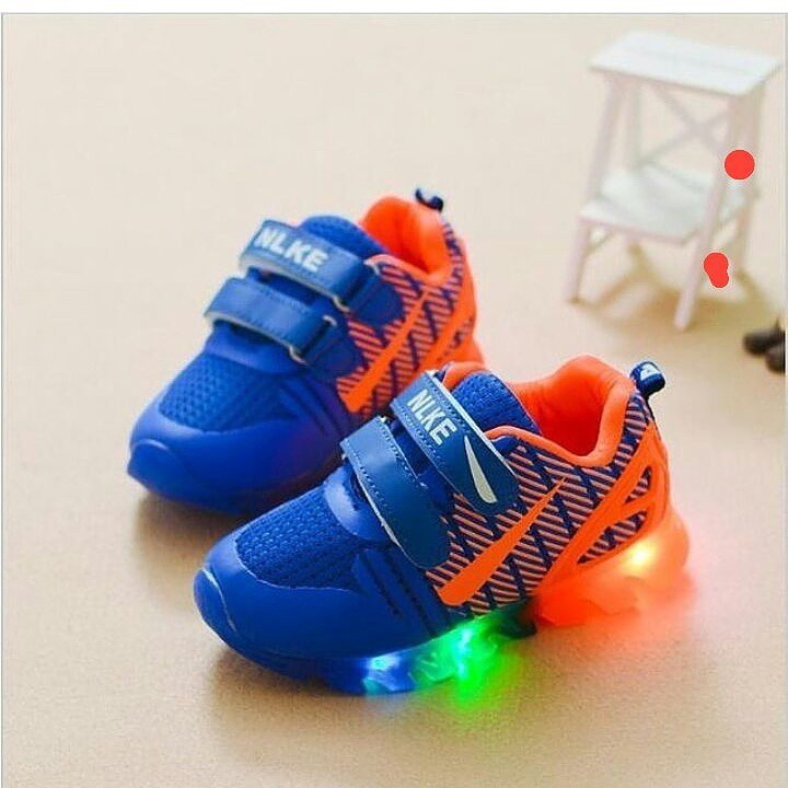 LittleAaron CEKLIS AIR Sepatu Sport Anak Laki / Perempuan Casual Korea Anti Slip Dengan LED Sport Termurah Sendal Bayi Anak Cewek Cowok