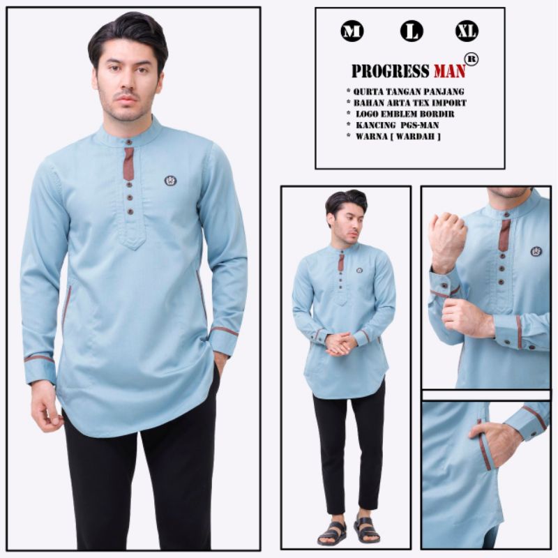 Baju Koko Kurta Pria Panjang Original Progressman Keren Terbaik