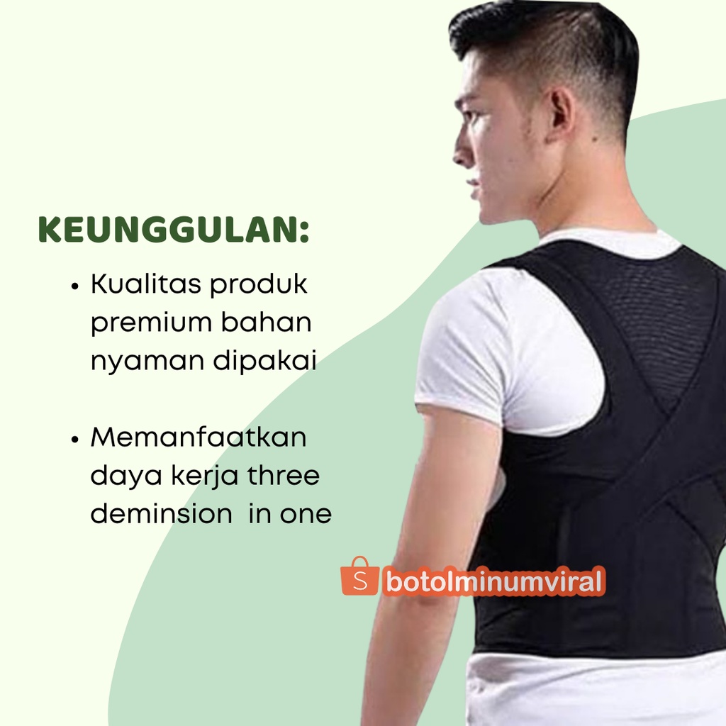 Rompi Penegak Punggung Bungkuk Back Support Shoulder Posture Corrector Pria Wanita Murah Original Penegak Punggung