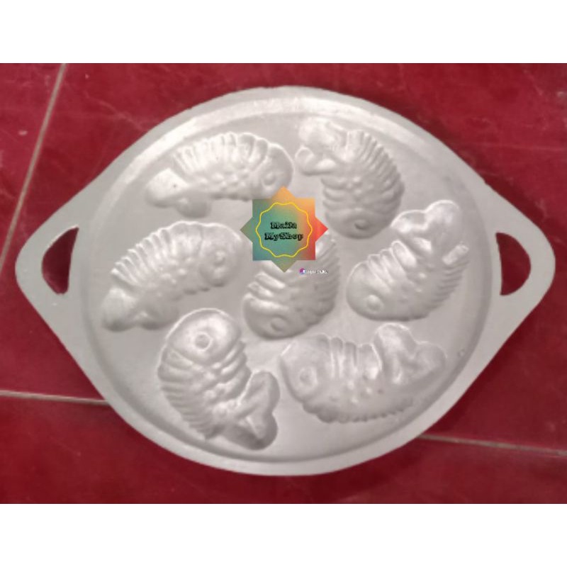 CETAKAN KUE BOLU KERING CUBIT BHOI MOTIF IKAN ISI 7 ni