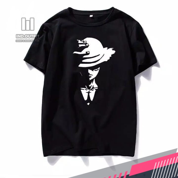 M - XXXXXXL (6XL) KAOS HITAM ONE PIECE MONKEY D.luffy BIG SIZE / KAOS JEPANG MOTIF LUFFY BAJAK LAUT 