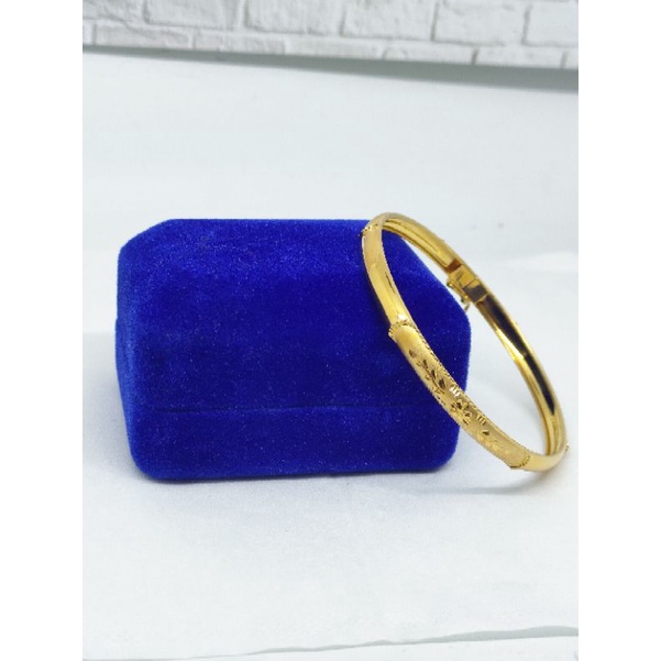 GELANG BANGKOK UKIR +DOVE/ GELANG PERAK ASLI SILVER 925 LAPIS EMAS/ GELANG FASHION WANITA TERBARU