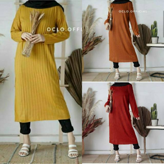 Atasan Tunik Rajut terbaru - tunik rajut polos jumbo