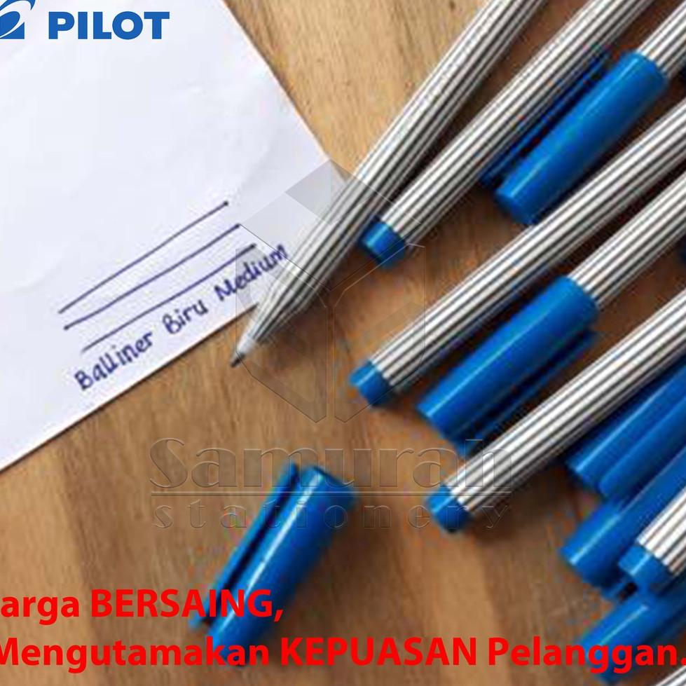 

[KODE W6MZ9] Ballpoint Pilot Balliner 0.8 mm / Pulpen Baliner 08 mm / Pen Cabut Tebal Tanda Tangan Hitam - Biru