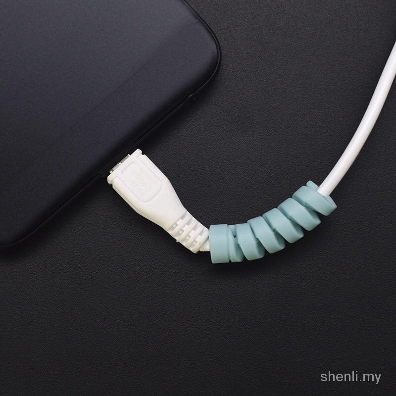 (Acak Warna) Pelindung Kabel Data / Charger Power Tipe Bulat Anti Putus