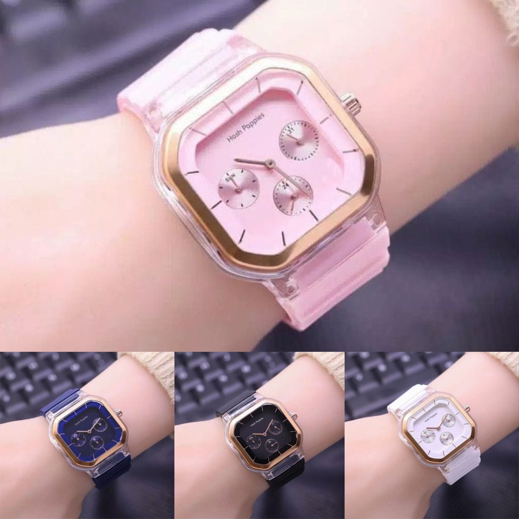 BRGUNIK Jam Tangan Wanita Cewek Hosh Poppies Sergi Jarum Strap Rubber JT038