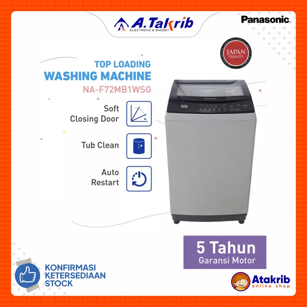 Jual PANASONIC TOP LOADING 7,2 Kg NA-F72MB1WSG | Shopee Indonesia