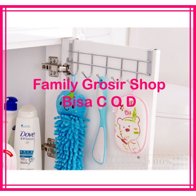 Gantungan Stainless Organizer Rak Dapur 5 Hook