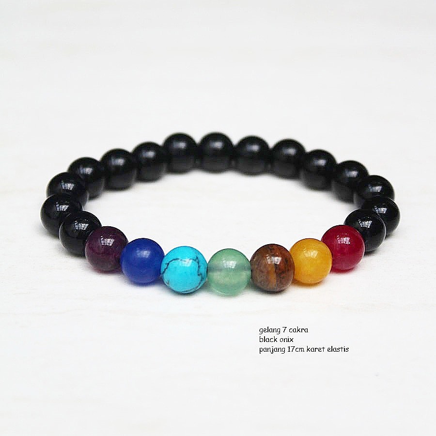 gelang batu alam 7 cakra 8mm