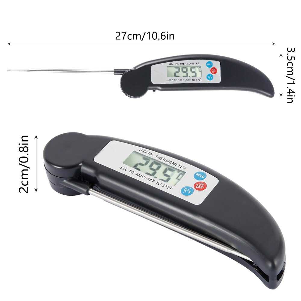 Termometer Makanan Minuman Digital Food Thermometer Pengukur Suhu Daging Steak Kopi Susu Air Food Thermometer Meat BBQ Foldable Probe - HY-2701