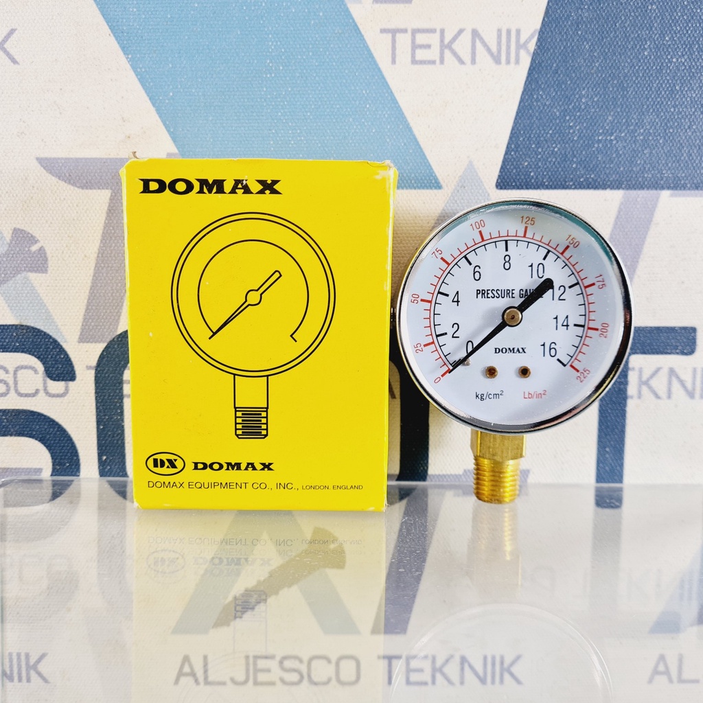 DOMAX PRESSURE GAUGE 16 BAR TEKANAN ANGIN