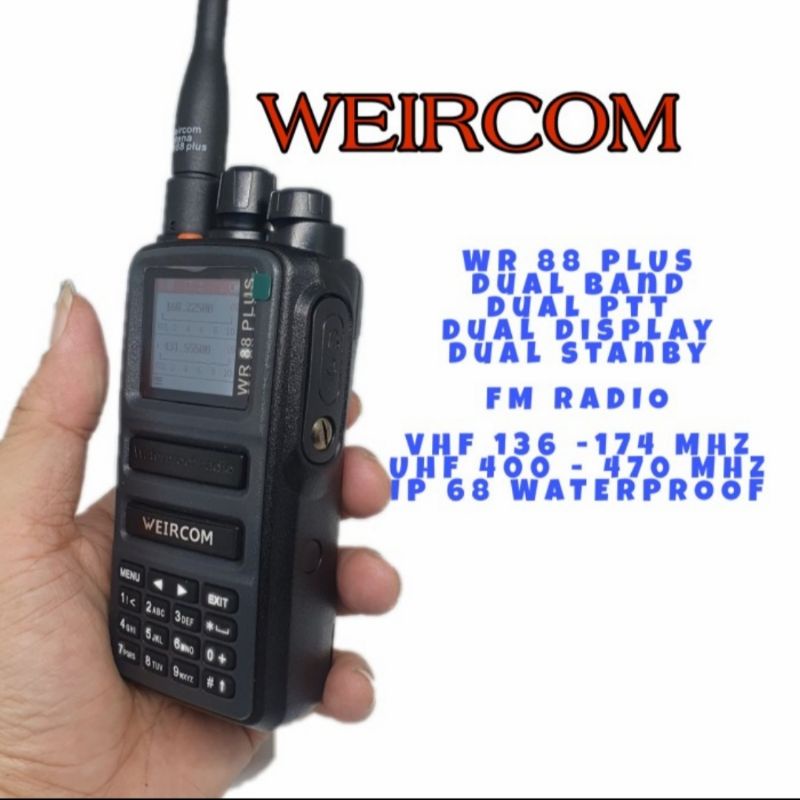 HT WEIRCOM WR 88 / WR88 PLUS 10WAT ANTI AIR DUALBAND GARANSI WEIRCOM WR 88 PLUS