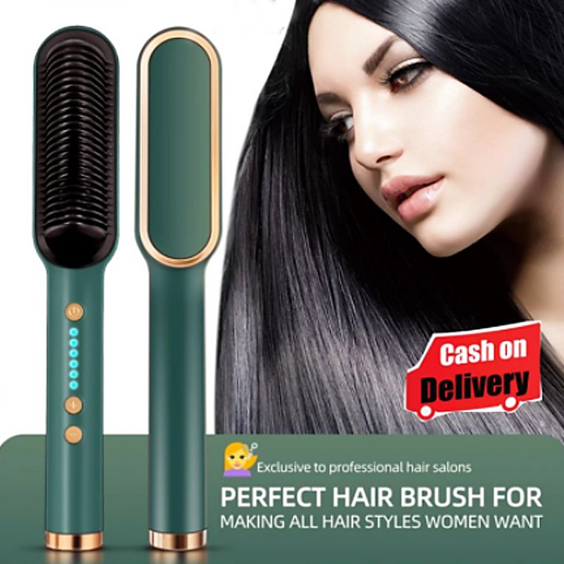 **COD SISIR CATOK ION PANAS PELURUS RAMBUT 2IN1 MUDAH Fast Hair Straightener sisir Alat   Catokan rambut murah original