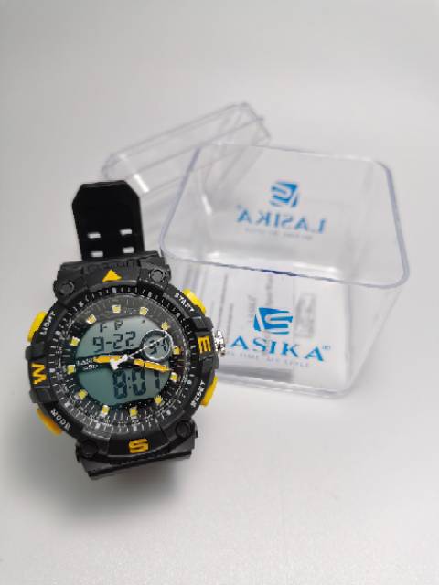 Jam tangan digital double time Sporty water Resist Lasika 507