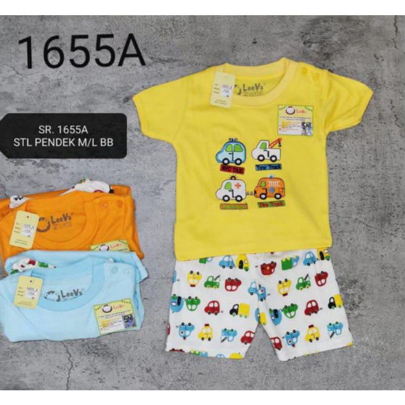Setelan Baju Bayi Laki-Laki Pendek Leeva Rescue