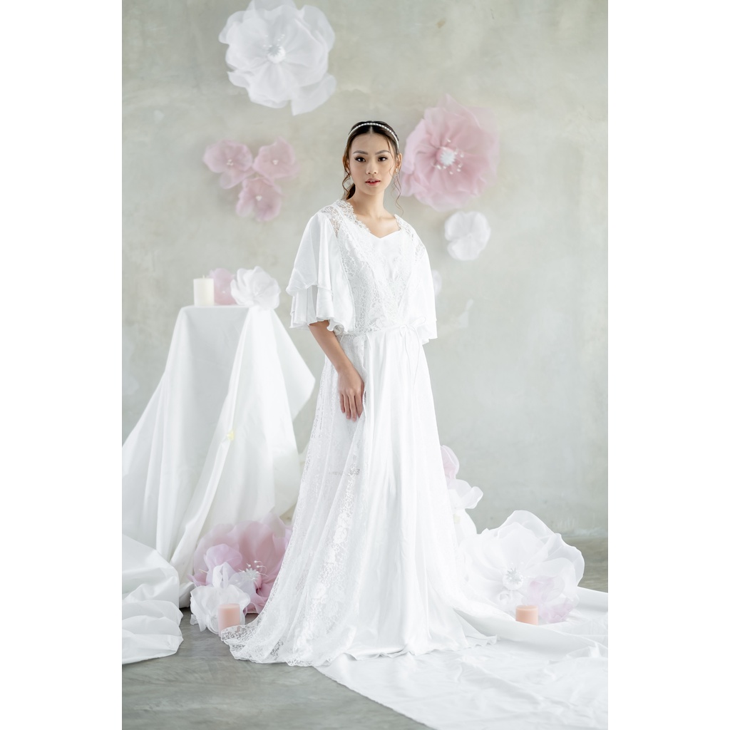 Lorine Slit Robe - FAE Collection- Kimono Pengantin Bride Robe Maternity Robe Premium Wedding Robe