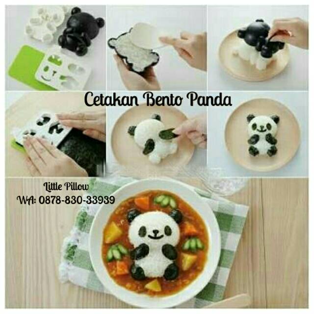 (BABY PANDA PINK) Cetakan Bento Karakter / Cetakan Nasi Unik / Nori Cutter Panda