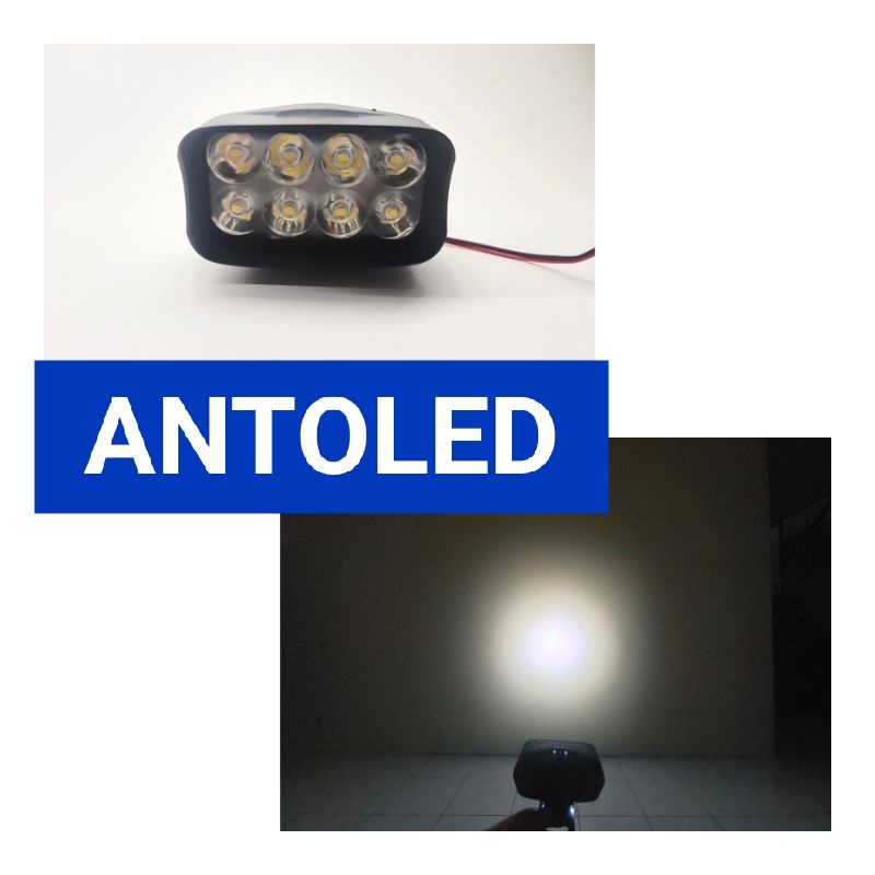 Lampu LED Bar Tembak Sorot Laser Gun CREE Motor Mobil 12 15 16 Titik Mata 12Watt 12 15 Laser Gun-8led