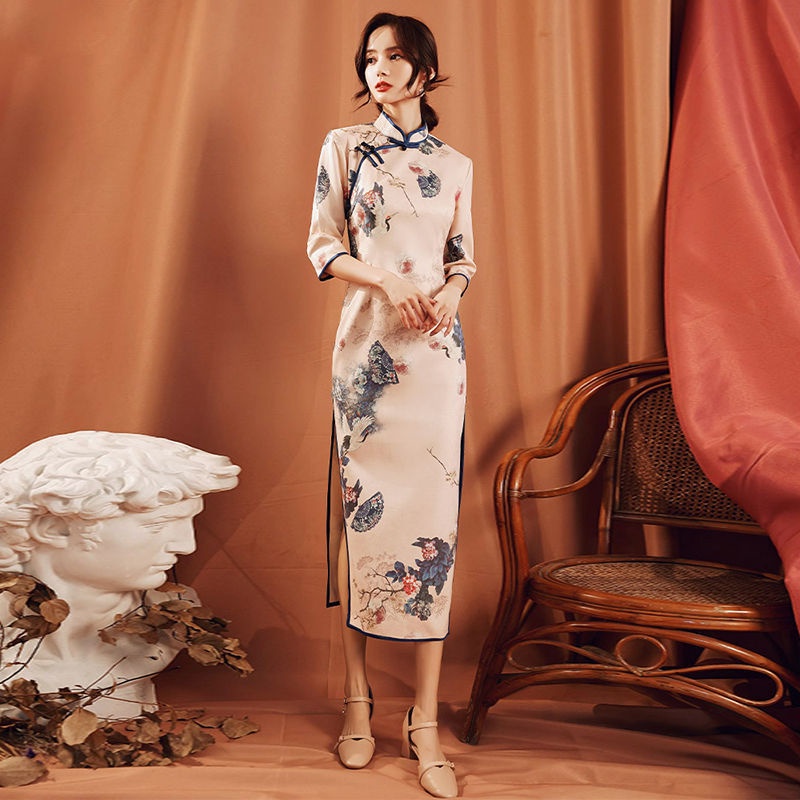 Cheongsam improved dress 2021 new style temperament young girl retro French long style daily wear su