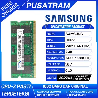 RAM LAPTOP SAMSUNG DDR2 2GB 6400/800MHz ORIGINAL RAM SODIMM 1.8v 2GB