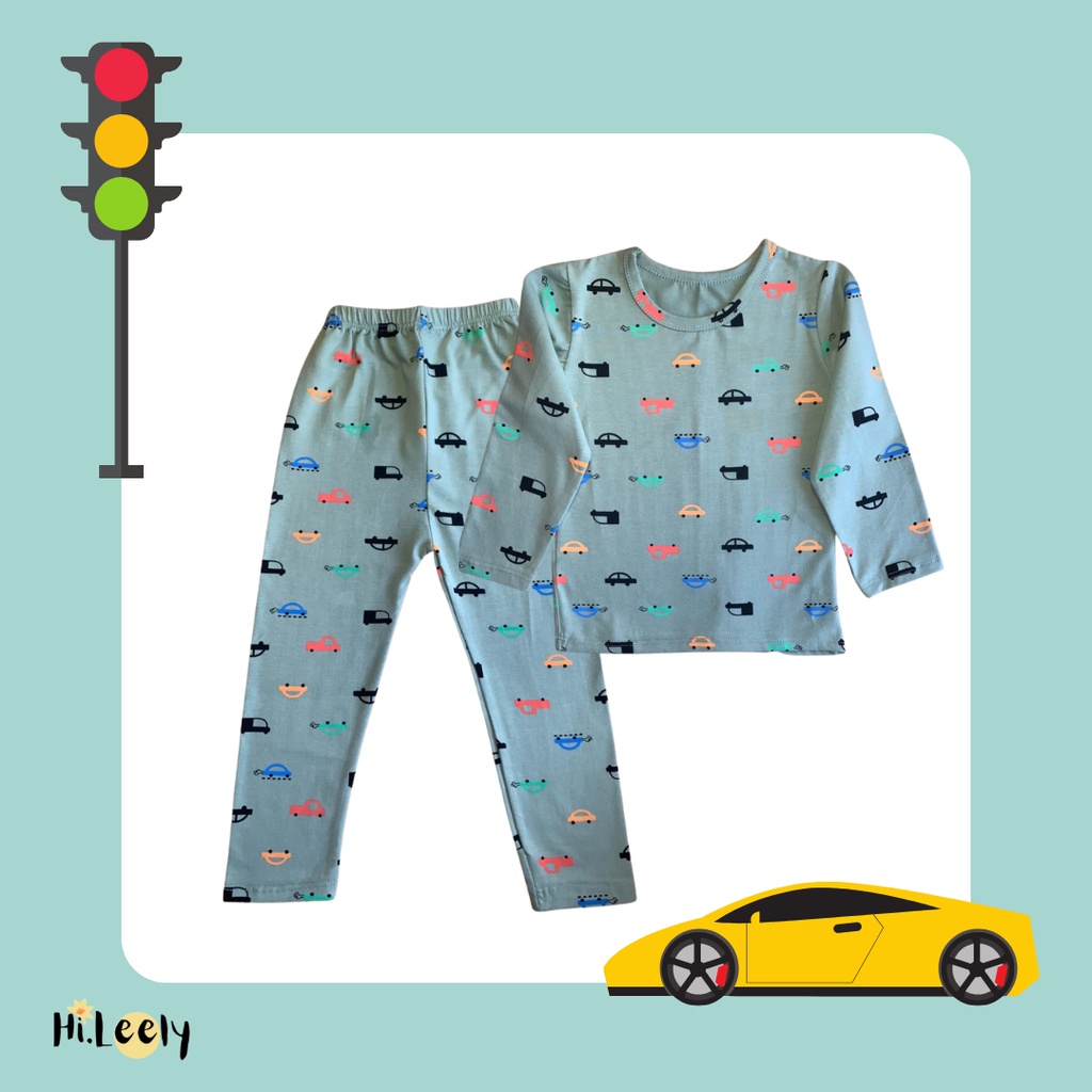 PIYAMA IMPORT ANAK BAHAN KATUN ADEM NYAMAN 100% MOTIF MOBIL