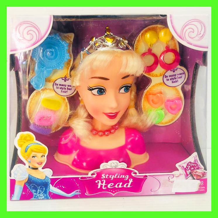 MAINAN ANAK PEREMPUAN SALON HIAS KEPALA BONEKA BERBIE