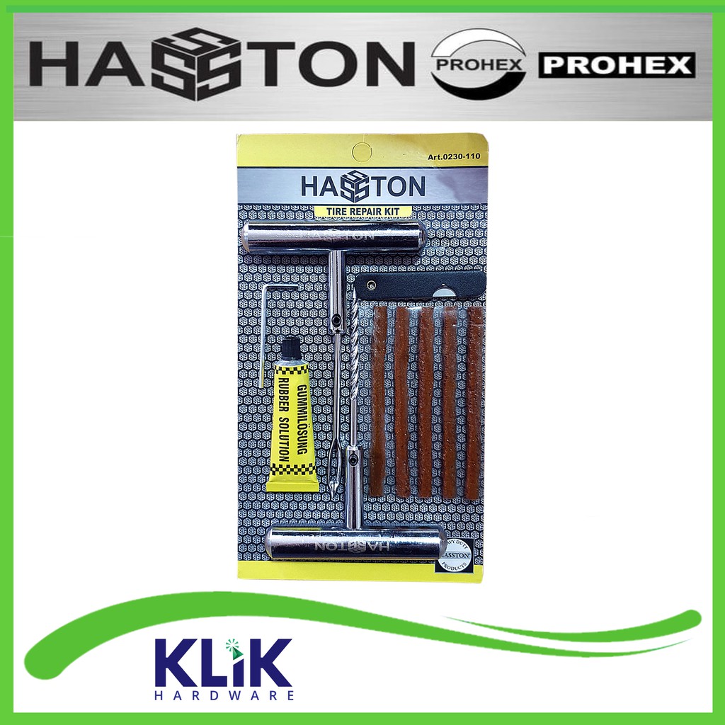 Hasston Prohex Alat Tambal Ban Tubles Gagang Besi - Tire Repair Kit Tubeless Set Motor Mobil