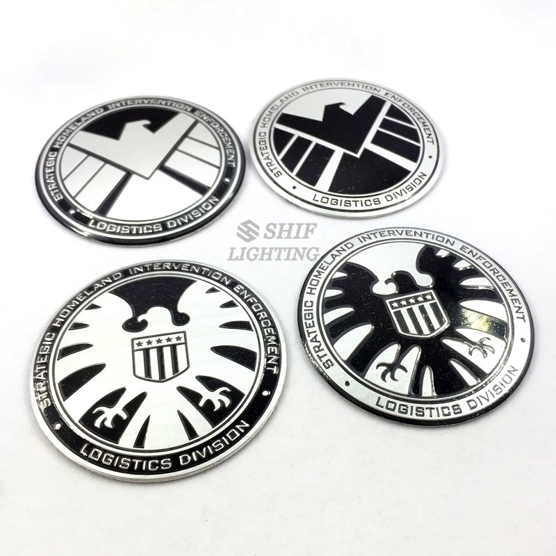 Stiker Emblem Model Avengers Shield s.h.i.e.l.d Logo Bahan Aluminium untuk Mobil