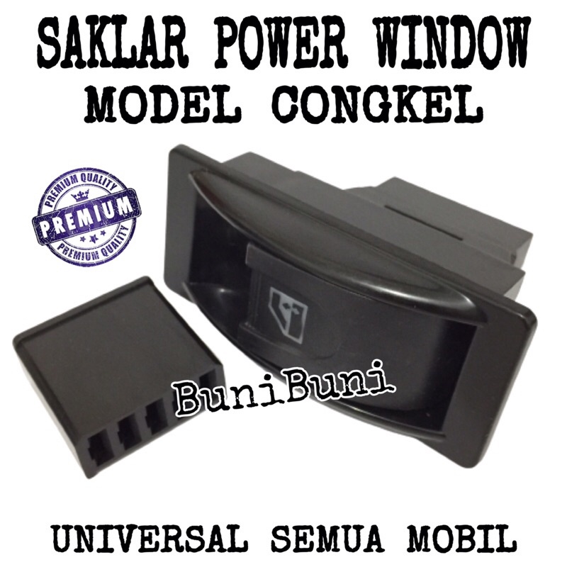 Saklar / Switch / Tombol Power Window Jendela Mobil Model Congkel / Tarik Komplit Socket