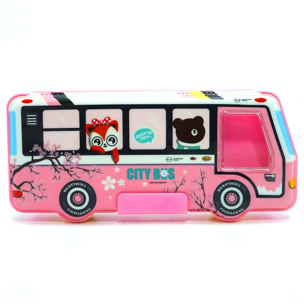 KOTAK PENSIL ANAK LUCU &quot;SPACE BUS&quot;  VARIAN WARNA : BIRU MUDA, BIRU TUA, DAN PINK (IMPORT)