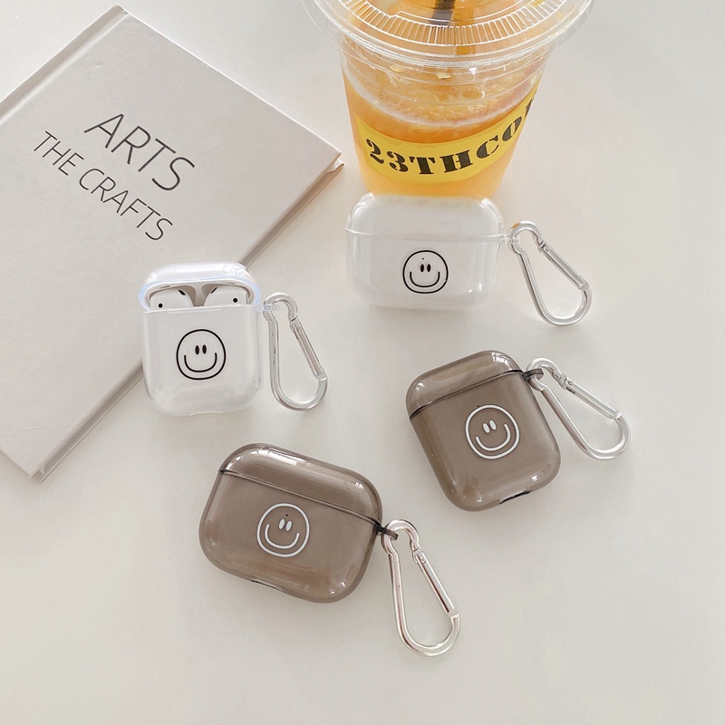 Cartoon smiley good luck Apple airpod 3 pro/airpods 1/2 transparent protective cover soft silicone earphone case