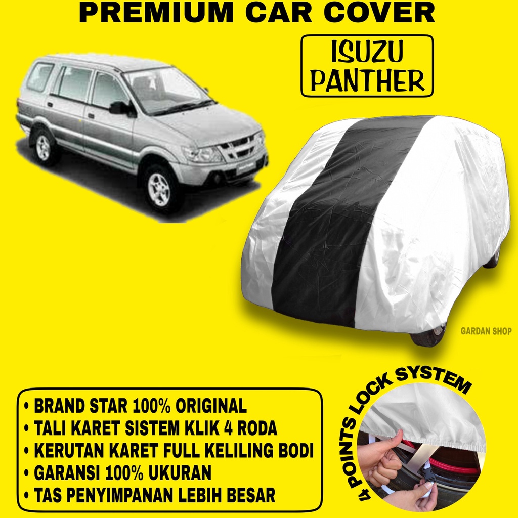 Body Cover ISUZU PANTHER SILVER HITAM Penutup Bodi Mobil Isuzu Panther Waterproof PREMIUM