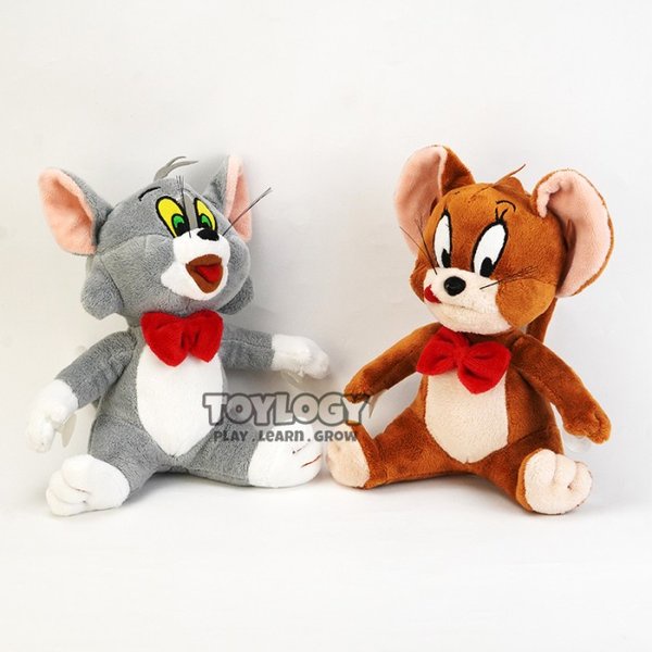 Boneka Anak Plush Doll Karakter Kucing Abu Tikus Coklat Tomm Jerri Plushie Stuffed Sepasang
