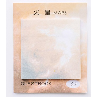 Sticky Note Lucu Post It Note Memo Kertas Tempel Note Tempel Sticky Notes Transparan Galaxy Gradient Gradasi Planet Scrapbook Jurnal Label Index Catatan Sekolah Kantor Office Deco Cute Lucu Imut-Mars