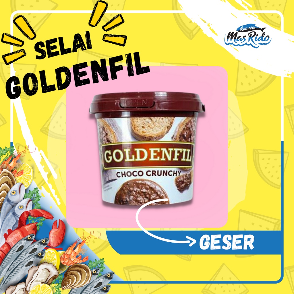 

Goldenfil Choco Chocolate Crunchy Spread Selai Olesan Renyah Termurah
