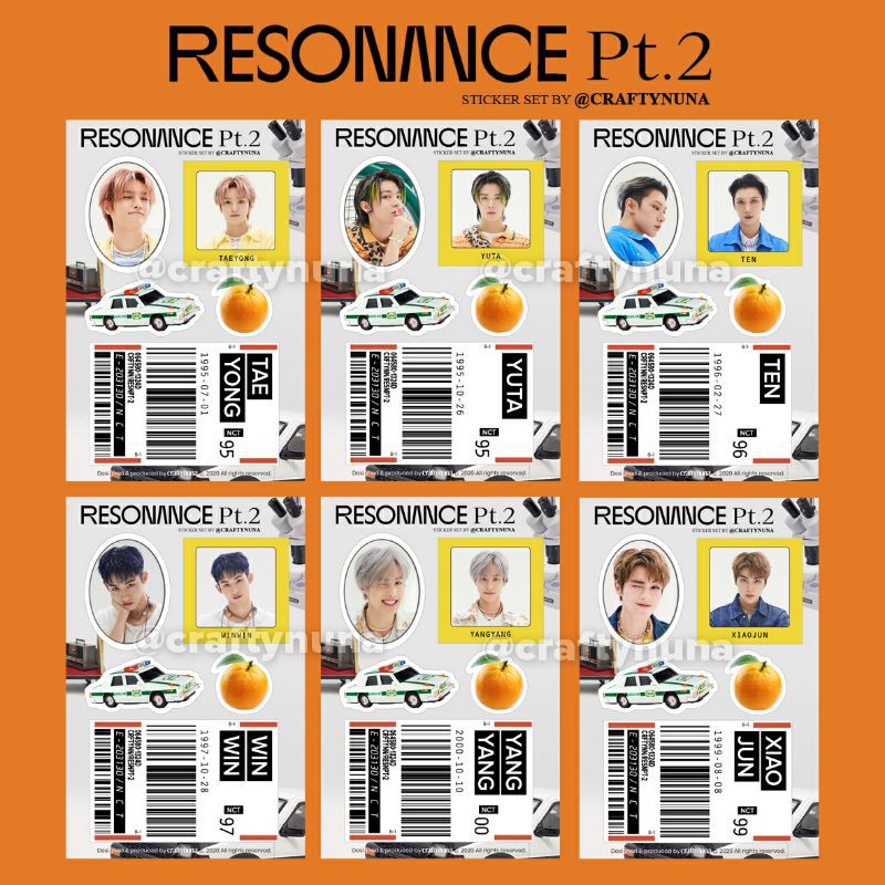 (NC-011) OT23 - NCT RESONANCE PT 2 DEPARTURE Sticker Set by Crafty Nuna 127 dream aesthetic stiker hp case
