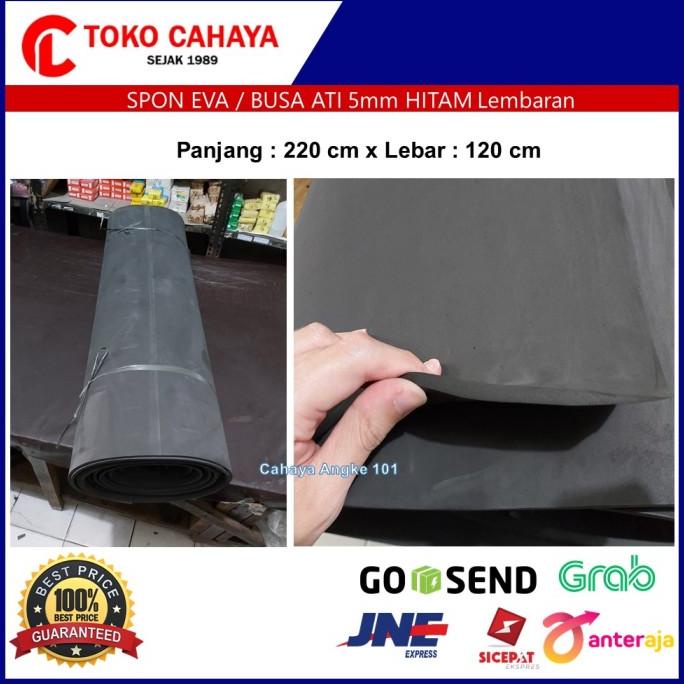 

[BISA COD] Spon Eva Sponge Busa Ati Spon Karet 5mm Hitam 120 x 210 cm Lembaran