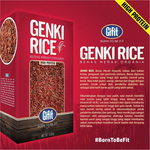 

Beras merah organik GENKI rice