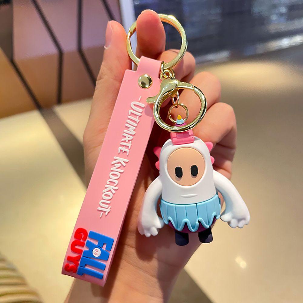 [Elegan] Kartun Gantungan Kunci Lucu Perempuan Pria Hadiah Jatuh Cowok Kunci Mobil Tergantung Ransel Liontin Game Figure Key Lanyard