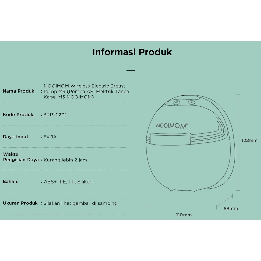 Mooimom Wireless Electric Breast Pump M3