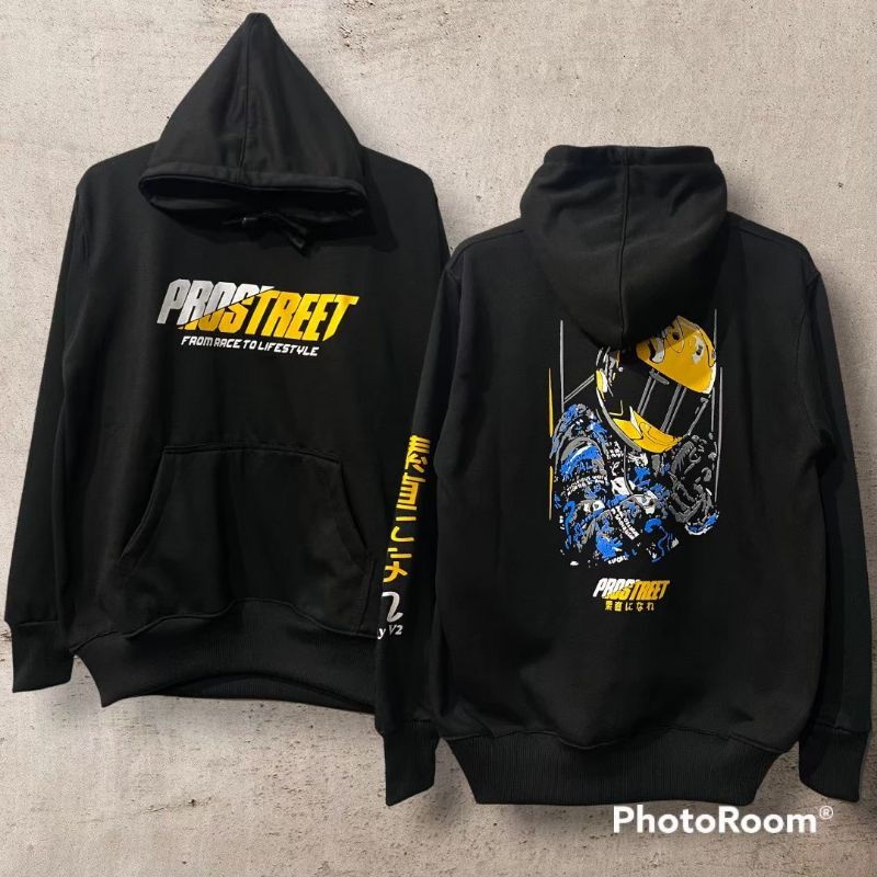 SWEATER BLACK PROSTREET/ HOODIE HITAM PROSTREET/SWEATER HOODIE MURAH HITAM PROSTREET